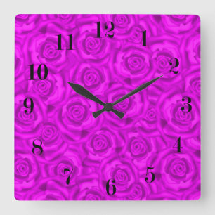 Reloj Cuadrado Neón rosado