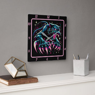 Reloj Cuadrado Neon Shadow Panther Time Glow