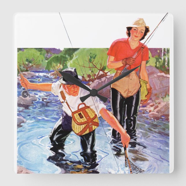 Reloj Cuadrado Netting A Fish by R.J. Cavaliere (Anverso)