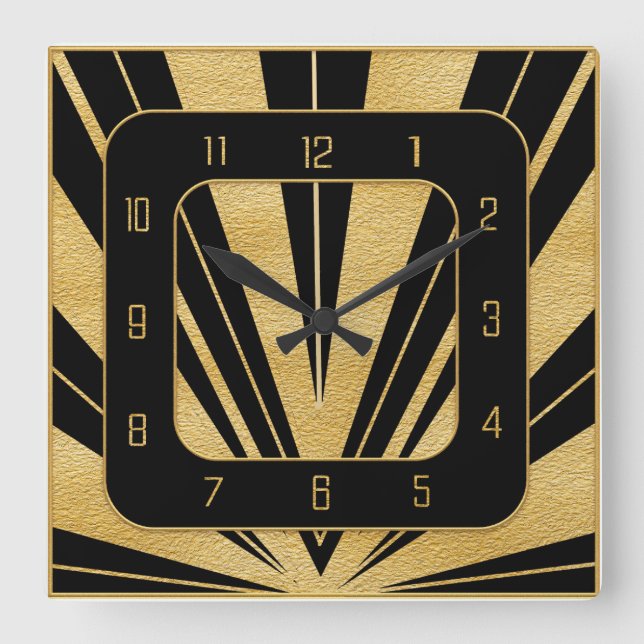 Reloj Cuadrado New Art Deco Gatsby Style (Anverso)
