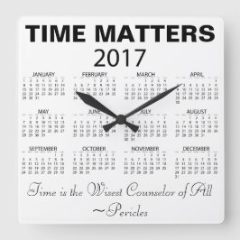 Reloj Cuadrado New Year 2017 Calendar Wisdom Quote Typography