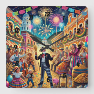 Reloj Cuadrado New Year's Eve Celebration El Año Viejo