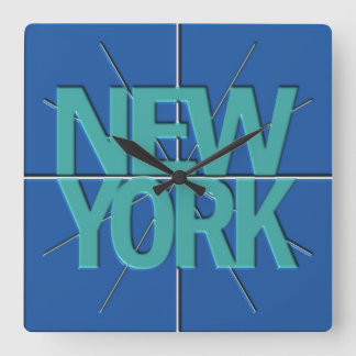 Reloj Cuadrado New York Finance Timezone Wall Clock