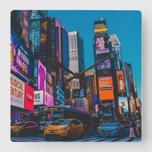 Reloj Cuadrado New Yorker , NYC , Nueva York , Costa Este (Anverso)