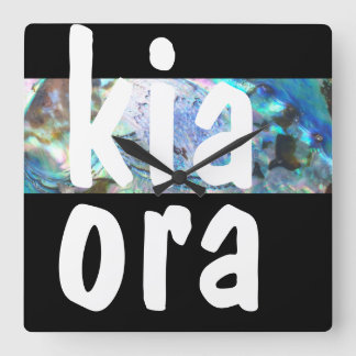 RELOJ CUADRADO NEW ZEALAND KIWIANA ART PAUA KIA ORA MAORI NZ KIWI