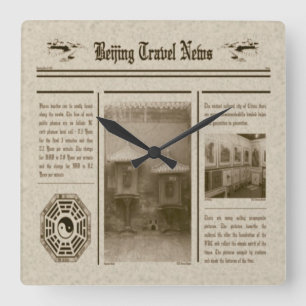 Reloj Cuadrado Newspaper Wall Clock