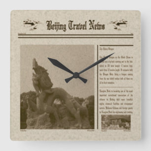 Reloj Cuadrado Newspaper Wall Clock