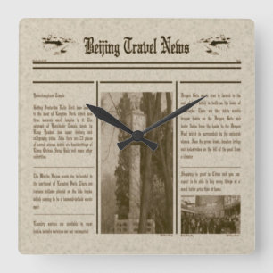 Reloj Cuadrado Newspaper Wall Clock