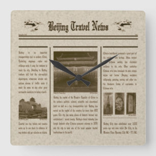 Reloj Cuadrado Newspaper Wall Clock