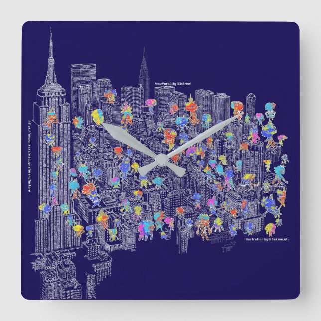 Reloj Cuadrado NewYorkCity 33st. (Anverso)