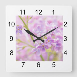 Reloj Cuadrado Niebla Lilac