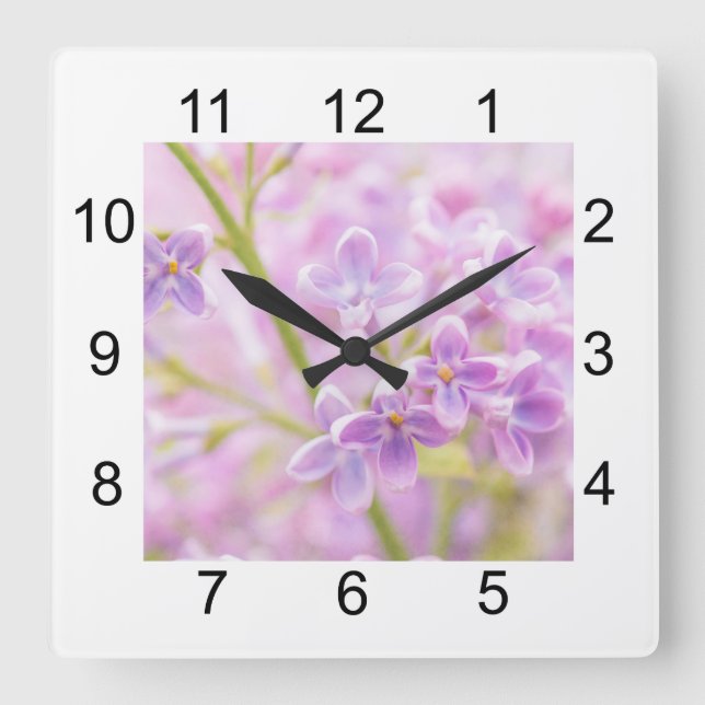 Reloj Cuadrado Niebla Lilac (Anverso)