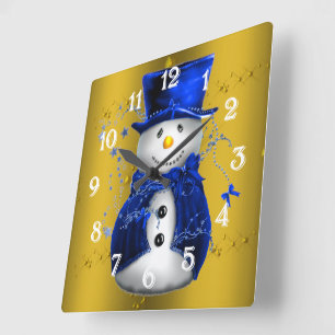 Reloj Cuadrado Nieto azul en Navidades de oro