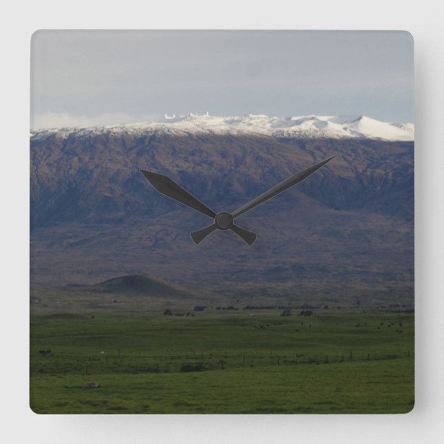 Reloj Cuadrado Nieve sobre Mauna Kea (Anverso)