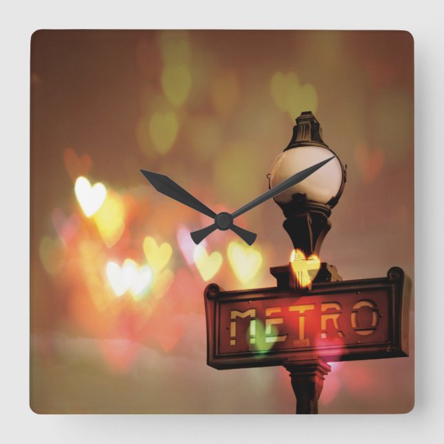 Reloj Cuadrado Night Life Paris (Anverso)