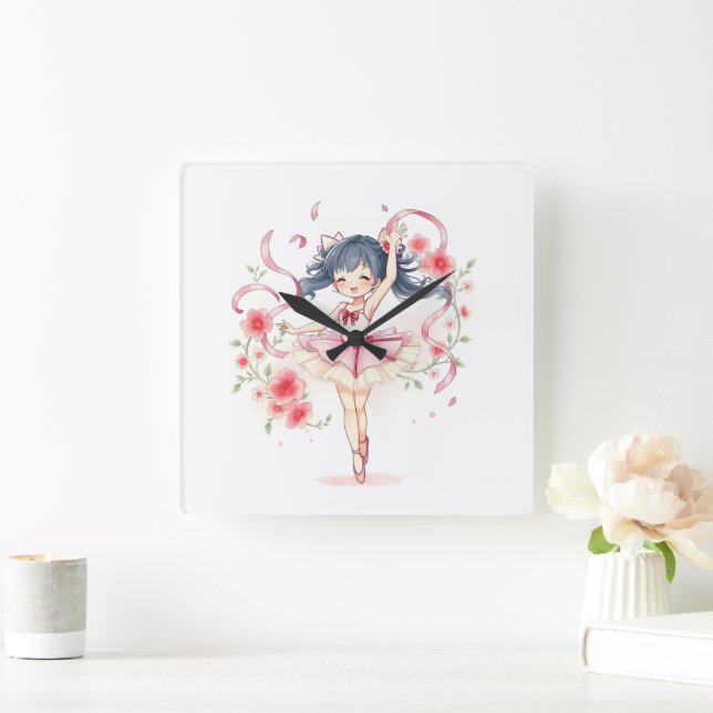 Reloj Cuadrado Niña bailarina adorable (Hogar)