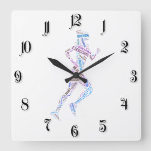 Reloj Cuadrado Niña corriendo