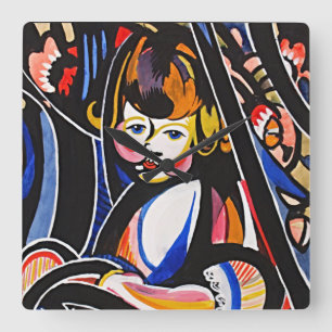 Reloj Cuadrado Niño en balancín por Henry Lyman Sayen