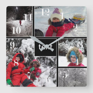 Reloj Cuadrado Niños divertidos de invierno juegos personalizable