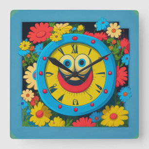 Reloj Cuadrado Niños felices