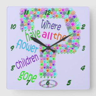 Reloj Cuadrado Niños Flor