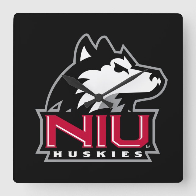 Reloj Cuadrado NIU Huskies (Anverso)