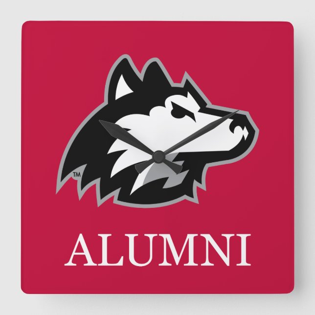 Reloj Cuadrado NIU Huskies Alumni (Anverso)