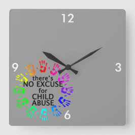 Reloj Cuadrado No hay excusa para el abuso infantil