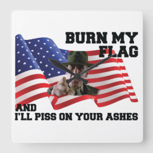 Reloj Cuadrado No queme mi bandera