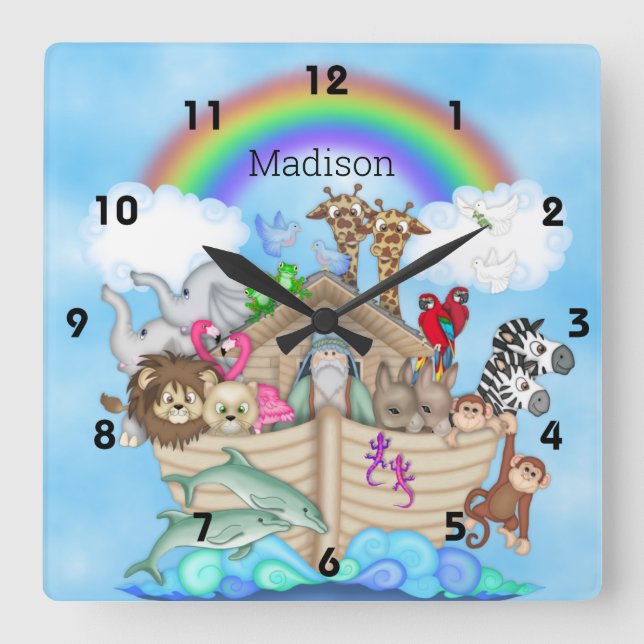 Reloj Cuadrado Noah's Ark Wall Clock (Anverso)