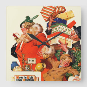 Reloj Cuadrado Noche antes de los Navidades