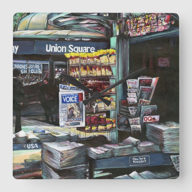 Reloj Cuadrado Noche de crisocolia, Union Square, NYC (Anverso)