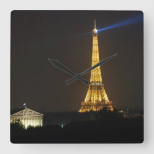 Reloj Cuadrado Noche de la Torre Eiffel
