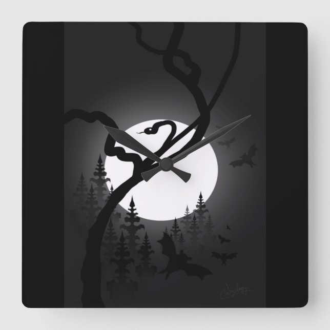 Reloj Cuadrado Noche encantada (Anverso)