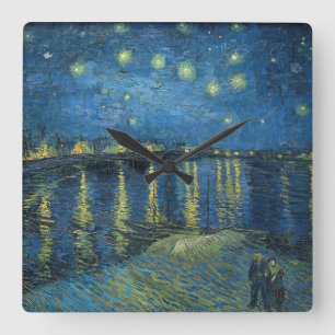 Reloj Cuadrado Noche estrellada sobre el Ródano (1888) Vincent va