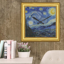 Reloj Cuadrado Noche estrellada, Vincent Van Gogh enmarcado