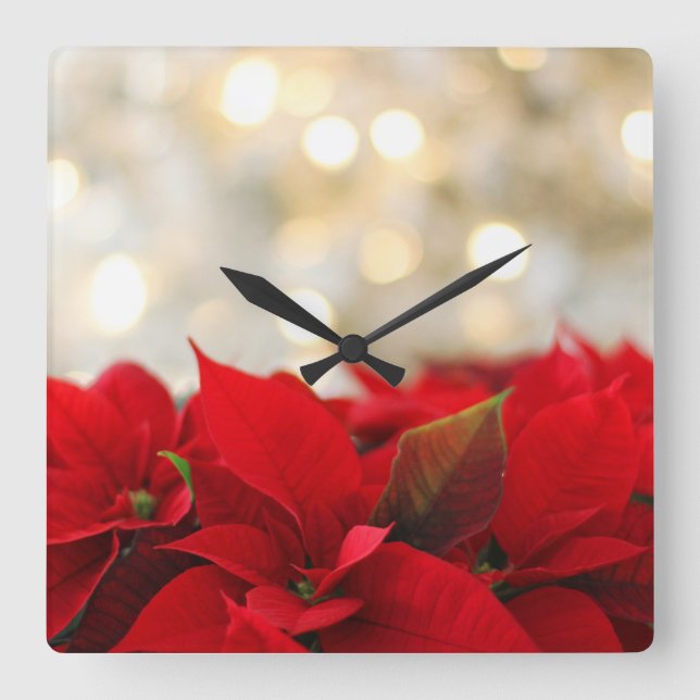 Reloj Cuadrado Nochebuena de Navidad (Anverso)