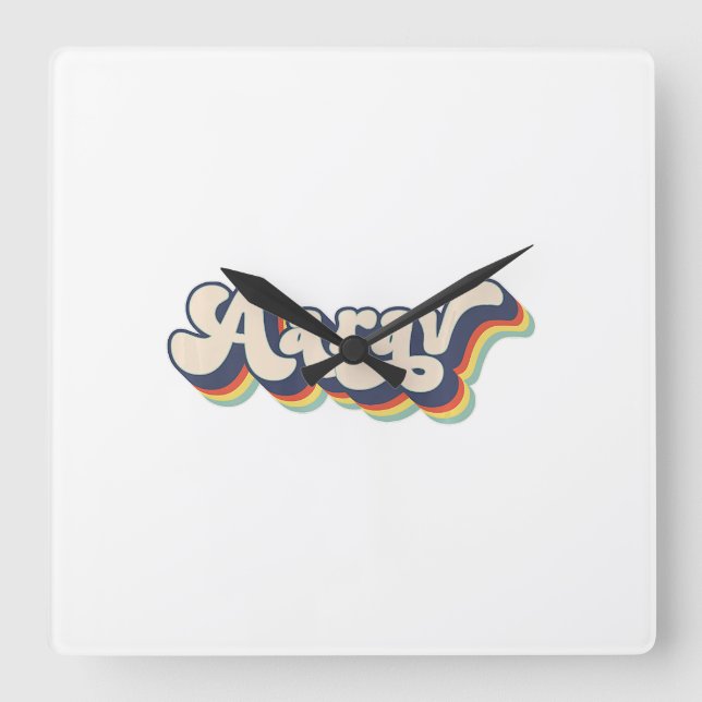 Reloj Cuadrado Nombre Aarav Apellido Personalizado Apellido Aarav (Anverso)