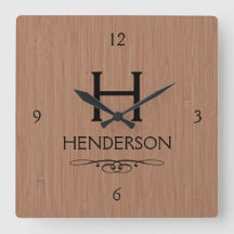 Nombre de familia Monograma de Madera Moderna