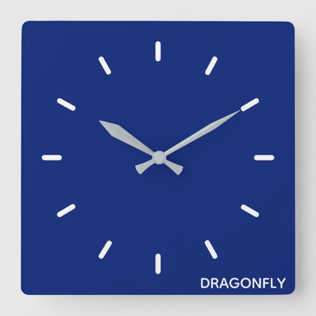 Reloj Cuadrado Nombre del color azul de la libélula (Anverso)