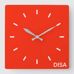 Reloj Cuadrado Nombre del color rojo del DISA