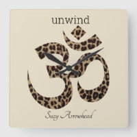 Nombre, Leopard Print, Om Symbol, 10.75-in