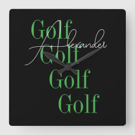 Reloj Cuadrado Nombre personalizado de la tipografía moderna