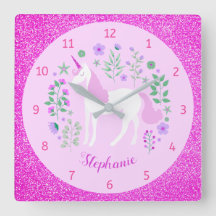 Nombre personalizado de Purpurina rosa de Unicorn