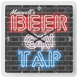 Reloj Cuadrado Nombre personalizado Patriotic Beer Rótulo Brewery