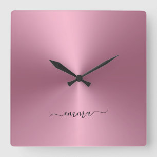 Reloj Cuadrado Nombre personalizado Rosegold Estilo metálico acr