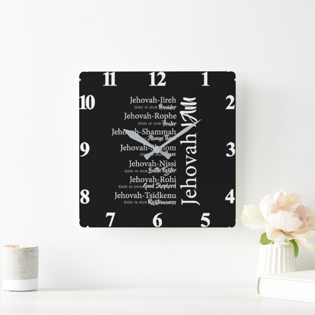 Reloj Cuadrado Nombres de Jehová (Hogar)
