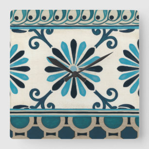 Reloj Cuadrado Non-Embellished Indigo Frieze II