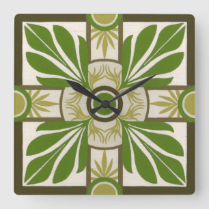 Reloj Cuadrado Non-Embellished Palm Motif I