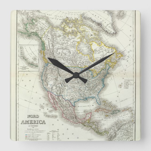 Reloj Cuadrado Nord América (Anverso)